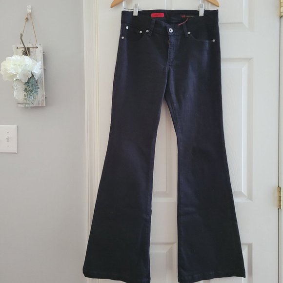 AG Adriano Goldschmied The Gamin Flare bootcut BlackJean pants size 31R - Picture 6 of 7